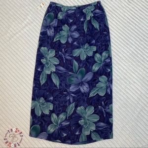 Talbots Silk Floral Wrap Skirt
